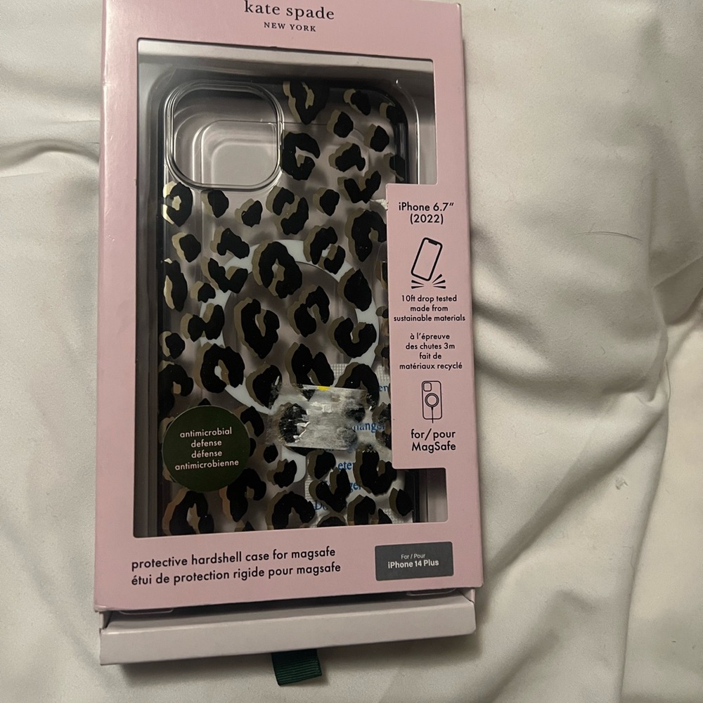Kate Spade Black and Brown Leopard Print Phone Case